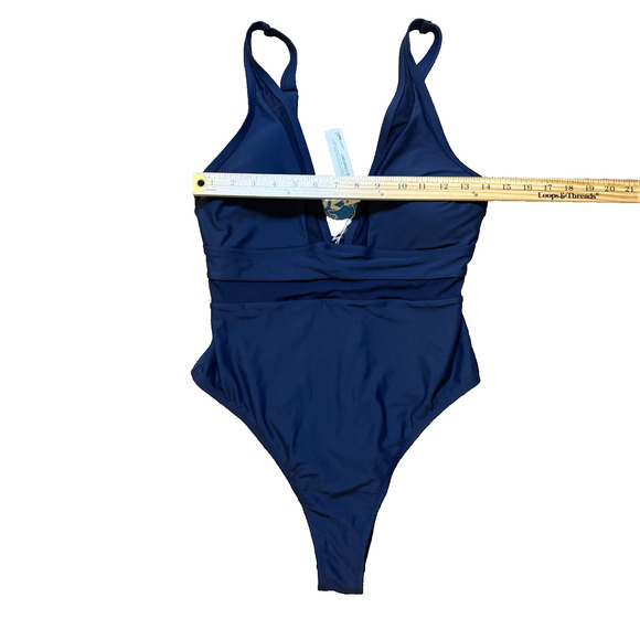 CUPSHE Navy Blue One Piece Swimsuit Size 0X NWT Tummy Control - Picture 3 of 8
